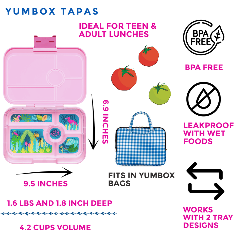 Yumbox - Leakproof Yumbox Tapas Bento Lunch Box - Capri Pink - Home & Well 