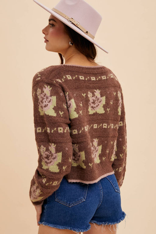 In Loom - FLORAL JACQUARD CARDIGAN - Home & Well
