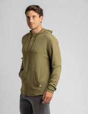 LIV Outdoor - Men's Stretch Flannel Hooded Henley - Home & Well