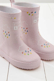 Grass & Air - Little Kids Baby Pink Colour - Revealing Wellies - Home & Well