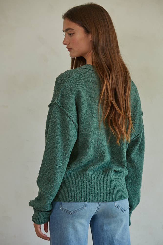 By Together - W1546 | Knit Sweater Button Down Cardigan - Home & Well