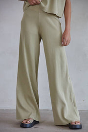 By Together - W1410 | Knit Sweater Wide Leg Pants - Home & Well