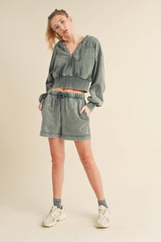 KIMBERLY C - Mineral Wash Zip-Up Hoodie - Home & Well 