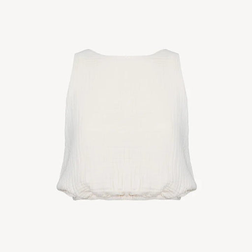 Crinkle Keyhole Cream Tank Top | POKOLOKO - Home & Well