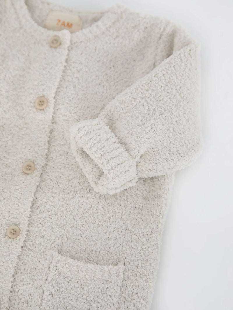 Long Sleeve Romper - Fuzzy | Ecru | 7AM