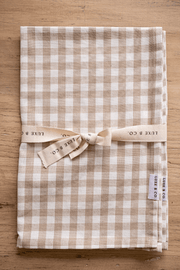Luxe B Co - Beige Gingham Kitchen Dish Towels Luxe B Co. Set of 2 - Home & Well 