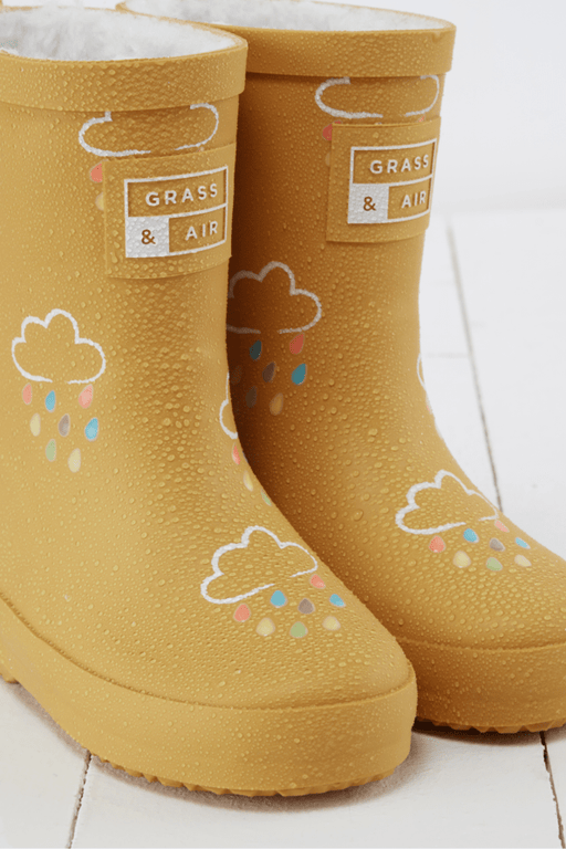 Grass & Air - Ochre Colour - Changing Kids Winter Wellies - Home & Well