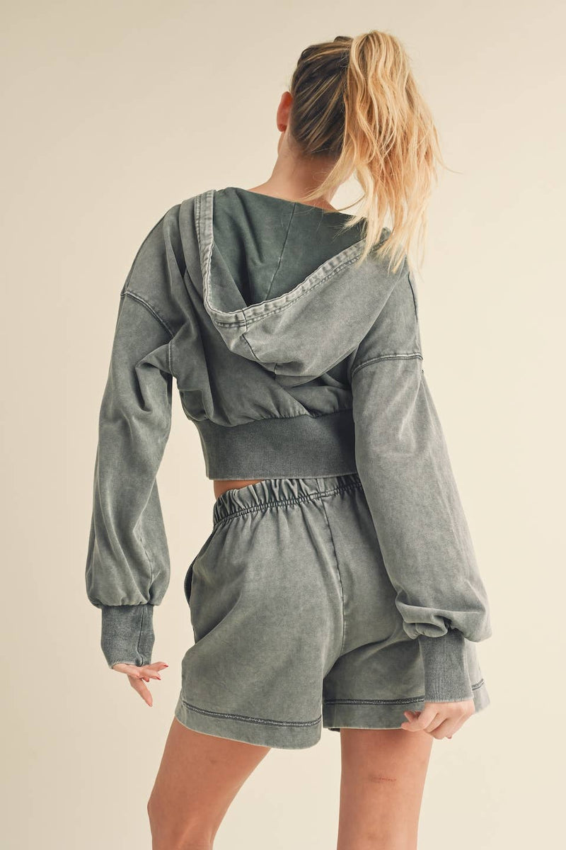 KIMBERLY C - Mineral Wash Zip-Up Hoodie - Home & Well 