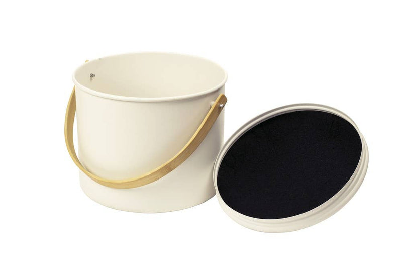 Port Style Enterprises Canada - Pebbly Compost Bin W/ Charcoal Filter Cream 7Q - Home & Well 