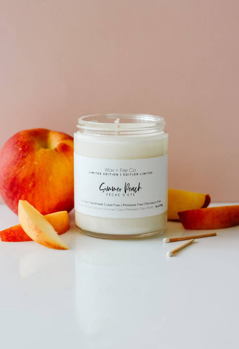 Summer Peach Seasonal Soy Candle - 8oz - Home & Well 