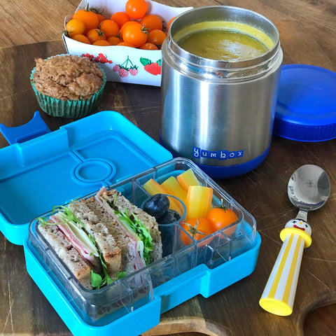 Yumbox - Yumbox Zuppa Insulated Food Jar, 14 oz, Neptune Blue, Spoon