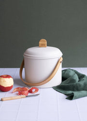 Port Style Enterprises Canada - Pebbly Compost Bin w/ Charcoal Filter Cream 3.5Q - Home & Well 