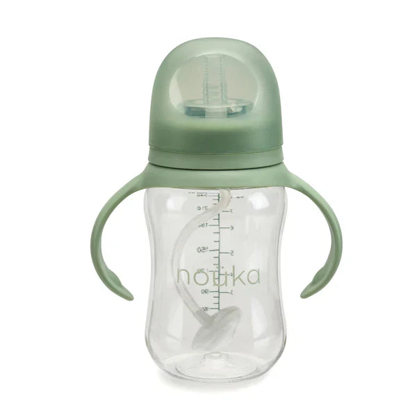 Transitional Sippy/Weighted Straw Cup | noüka | Moss