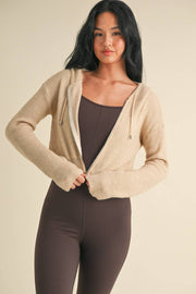 KIMBERLY C - Zip Up Knit Sweater Hoodie - Home & Well 