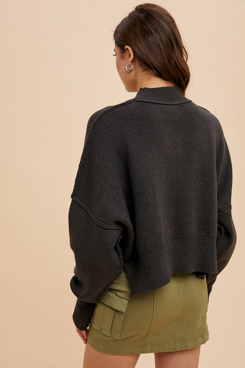 In Loom - KNITTED MOCKNECK PULLOVER SWEATER