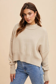 In Loom - KNITTED MOCKNECK PULLOVER SWEATER - Home & Well