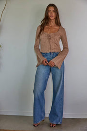 By Together - L7774 | Knit Polyester Spandex Lace Long Sleeve Top - Home & Well