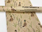 PlanetWrapIt - Duck Print Recycled Kraft Gift Wrapping Paper - Home & Well 