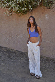 By Together - S1003 | Seamless Ribbed Triangle Chest Spaghetti Strap Brami - Home & Well 