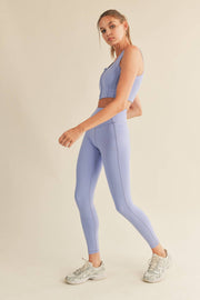 KIMBERLY C - Lavender-Blue Power Sculpt Sports Bra & Legging Set - Home & Well 