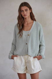 By Together - W1010 | Knit Cotton Sweater Crop Tank Top - Home & Well 