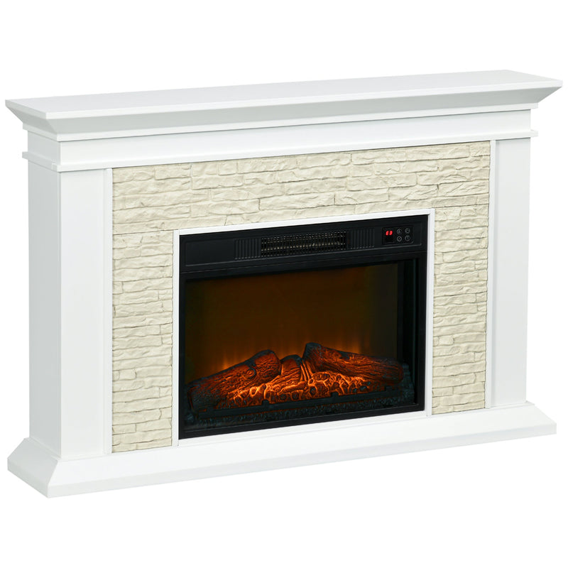 Archie 31.5" Electric Freestanding Fireplace with Mantel and Overheat Protection-White