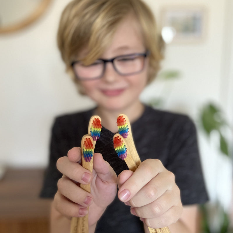 Rainbow Bamboo Toothbrushes - Kids Soft - INNER 12