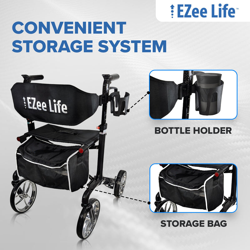 EZee Life Carbon Fiber Lightweight Rollator - 5.8 kgs/13 lbs
