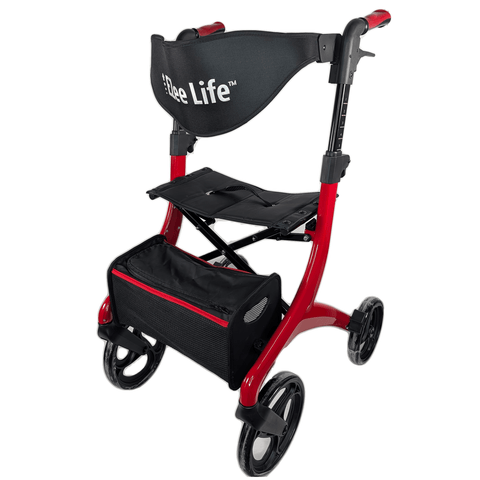 EZee Life Folding Rollator Walker – Lightweight, Height-Adjustable Mobility Aid
