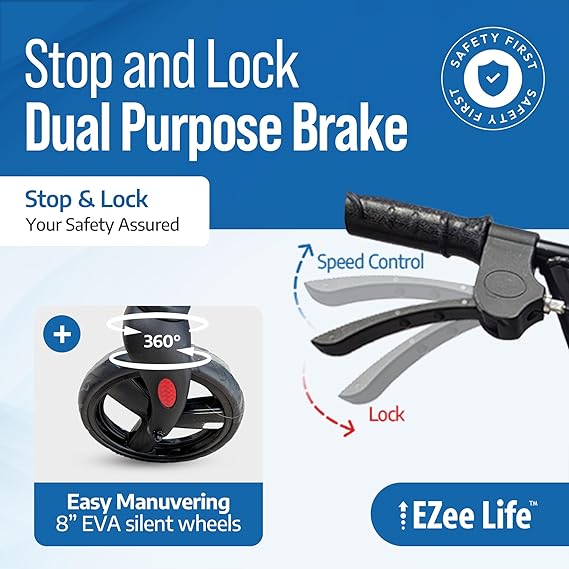 EZee Life Lightweight Steel Rollator   