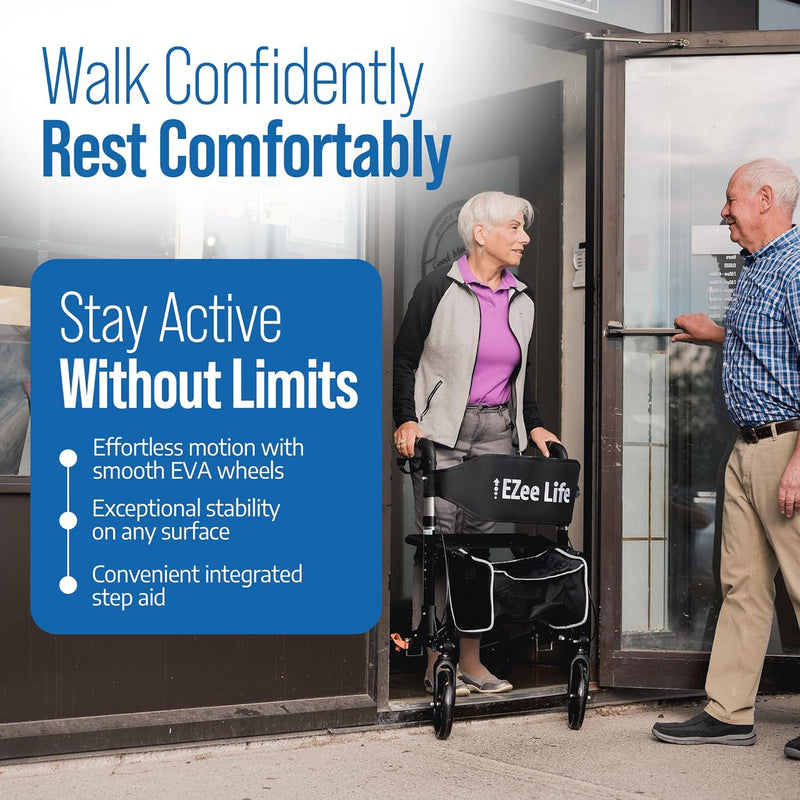 EZee Life Lightweight Steel Rollator   