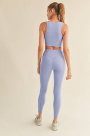 KIMBERLY C - Lavender-Blue Power Sculpt Sports Bra & Legging Set - Home & Well 