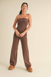 KIMBERLY C - Foldover Bandeau Knit Sweater Jumpsuit - Home & Well 