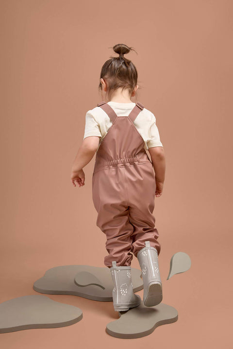 Grass & Air - Rose Kids Waterproof Rain Dungarees