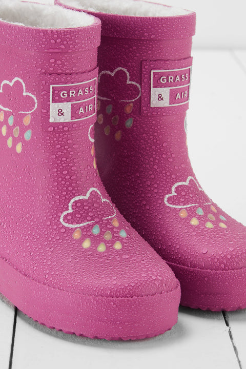 Grass & Air - Orchid Pink Colour-Changing Kids Wellies