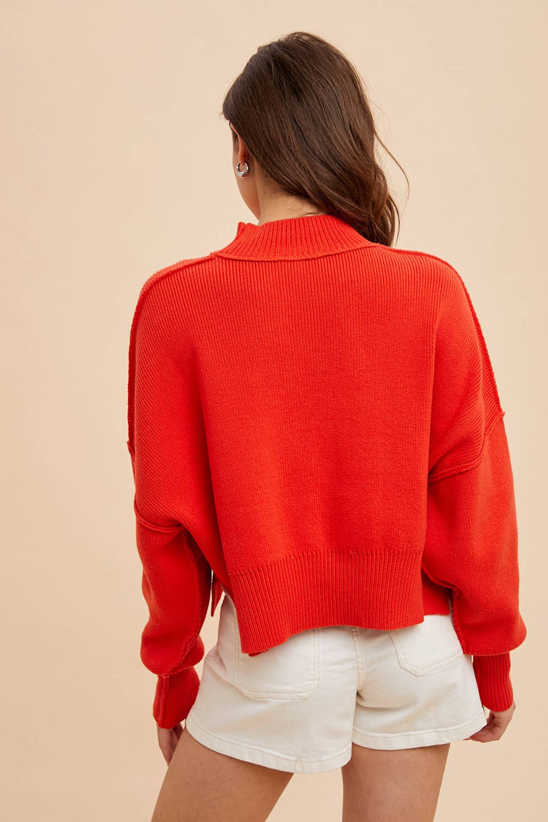 In Loom - KNITTED MOCKNECK PULLOVER SWEATER