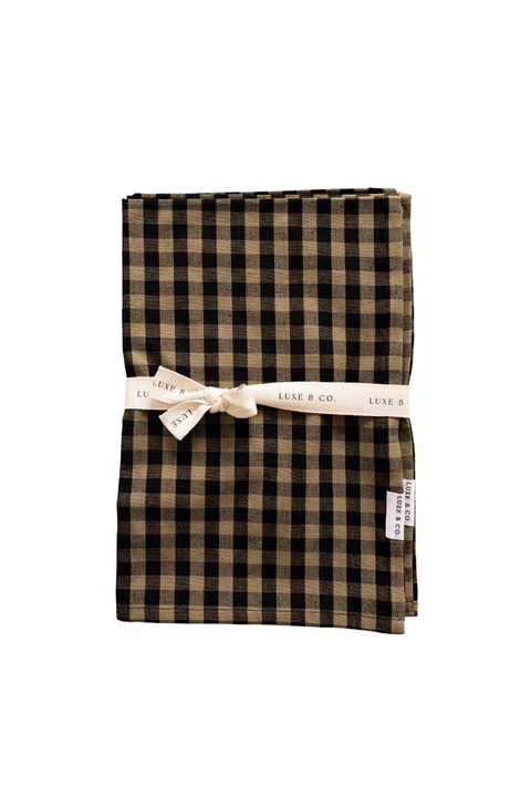 Luxe B Co - Olive Green Gingham Kitchen Dish Towels Luxe B Co. Set of 2 - Home & Well 