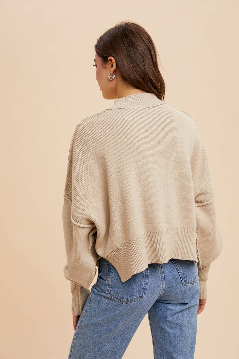 In Loom - KNITTED MOCKNECK PULLOVER SWEATER