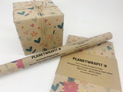PlanetWrapIt - Spring Blossom Recycled Eco Kraft Wrapping Paper - Home & Well 