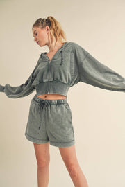 KIMBERLY C - Mineral Wash Zip-Up Hoodie - Home & Well 