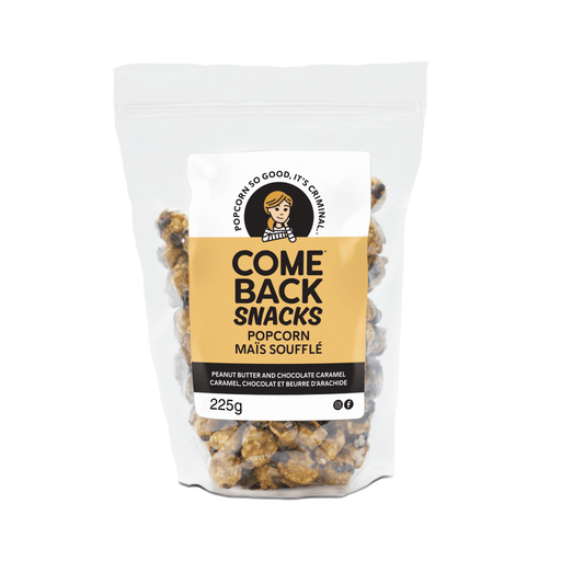 Comeback Snacks - Peanut Butter and Chocolate Caramel Popcorn 225g - Home & Well
