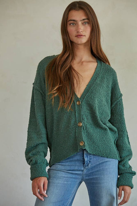 By Together - W1546 | Knit Sweater Button Down Cardigan