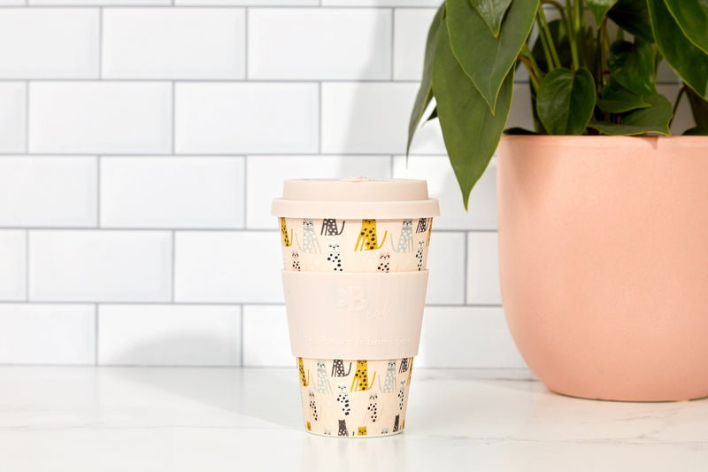 Eco-Friendly Reusable Bamboo Fiber Cup - Sustainable Travel Mug-  Feline Fine - INNER 6