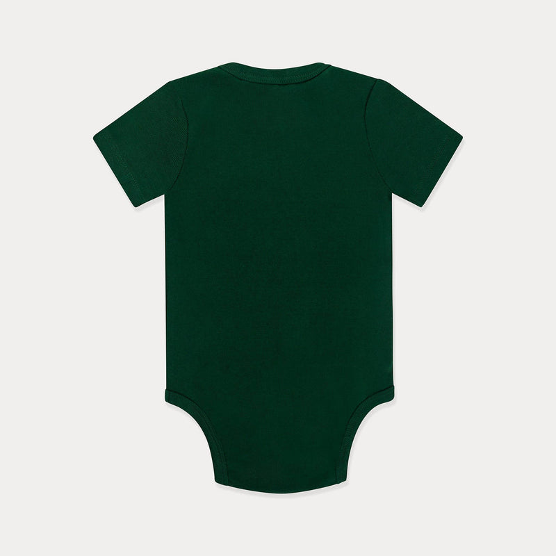 Mini Wardrobes - Baby Bodysuit, Infant Bodysuit, Blue and Green, Ribbed Soft Cotton