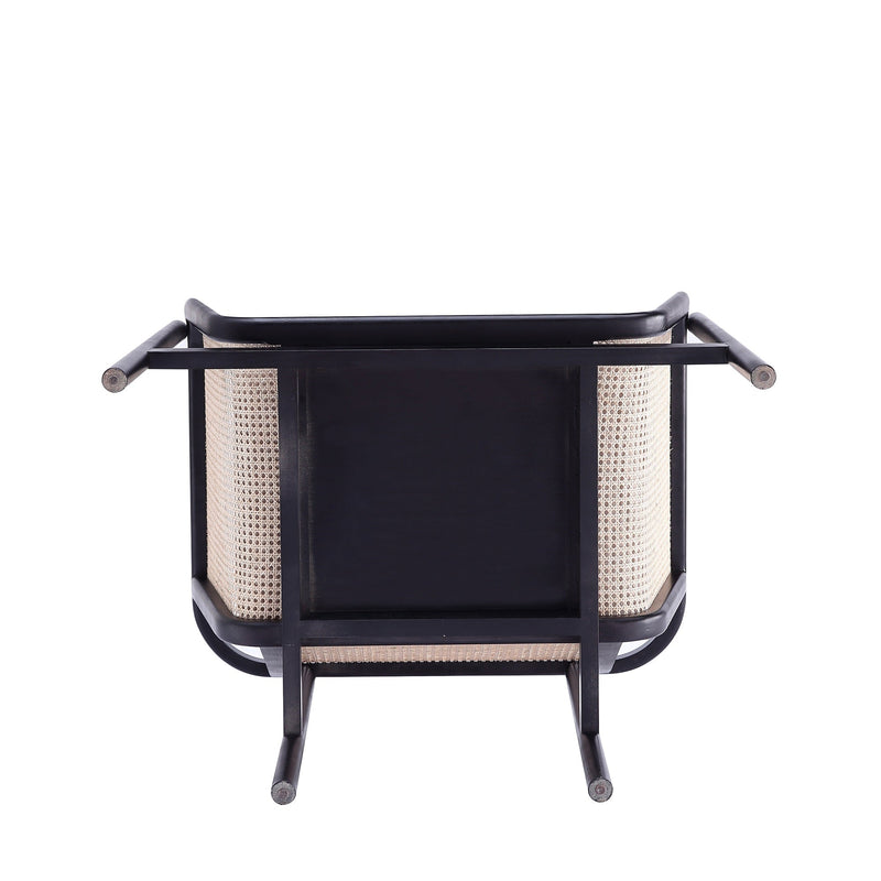 Tulum Natural Cane Accent Chair - Black/Cream