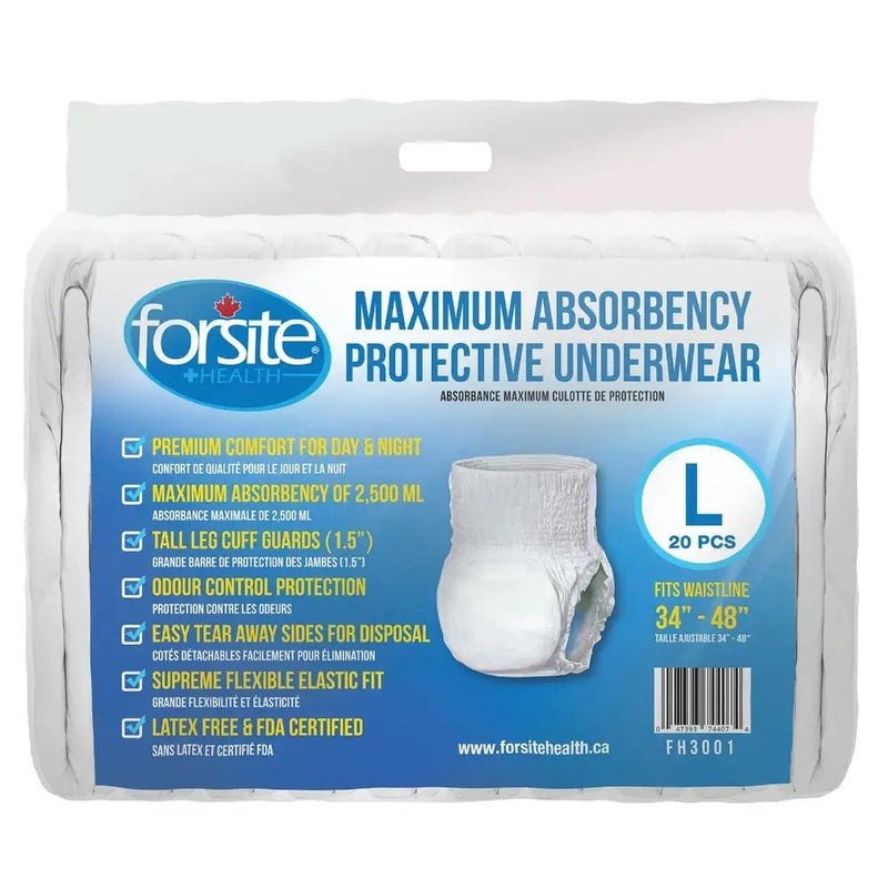 Forsite Health Maximum Absorbency Protective Underwear - Cases of 80