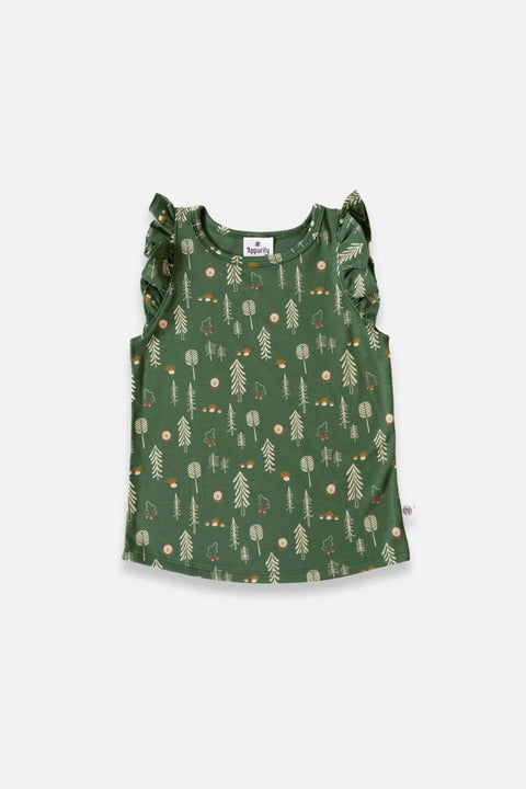 Little & Lively | Girls' Bamboo Ruffle Tank Cream