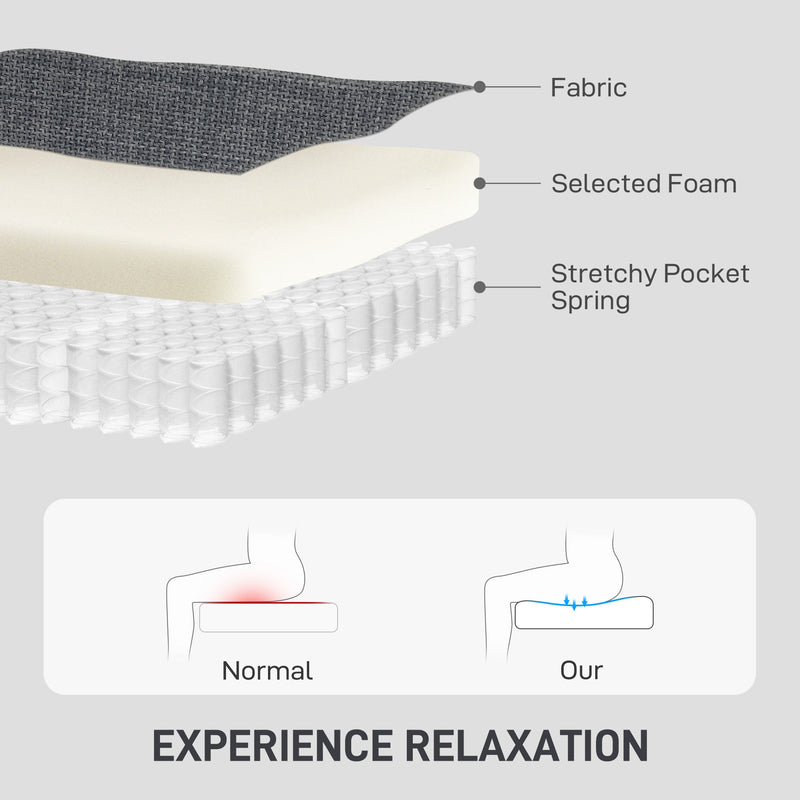 Naples Modern Upholstered 3 Seater Sofa with Deep Seats-Dark Grey