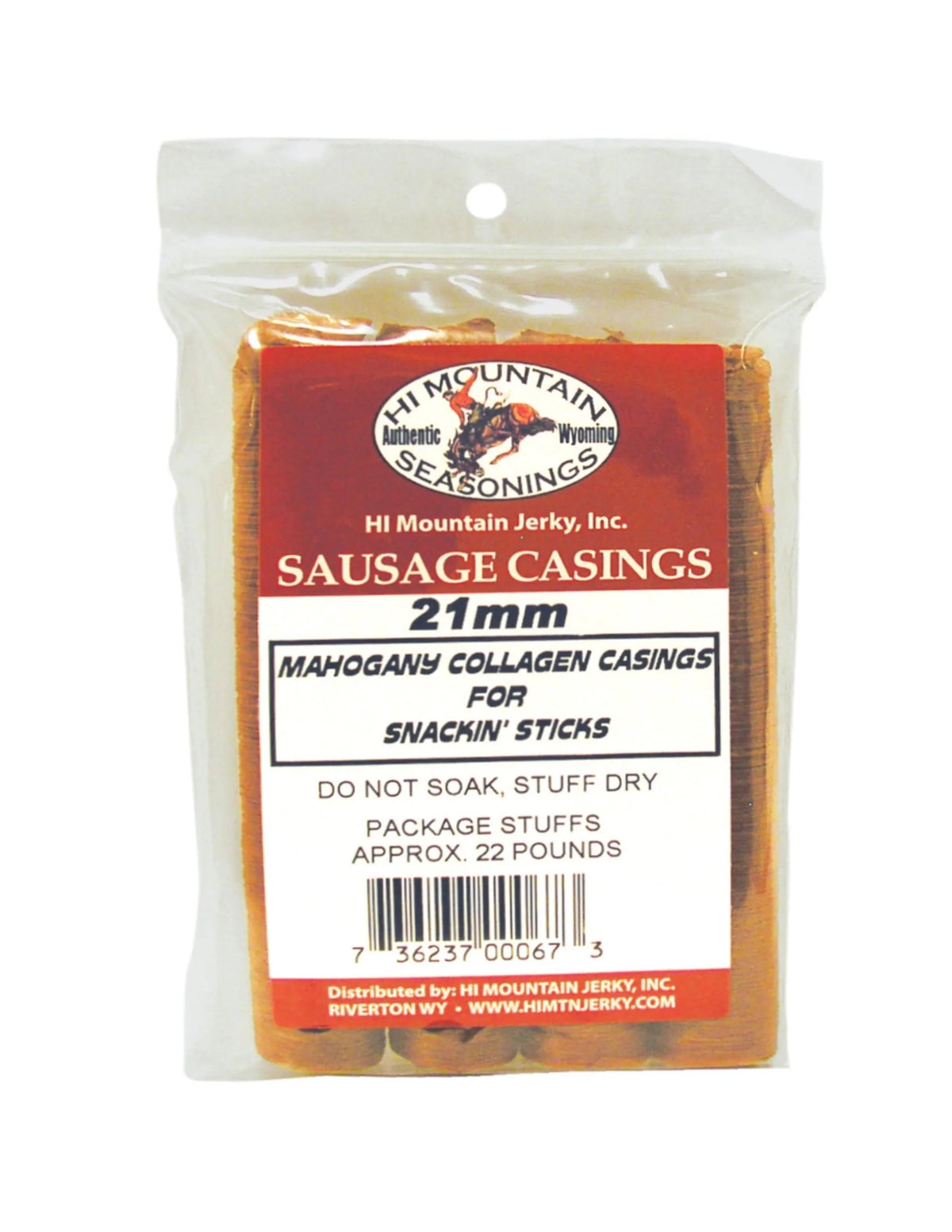 Hi Mountain Mahogany Snackin' Sticks Casings - 21mm — Home & Well