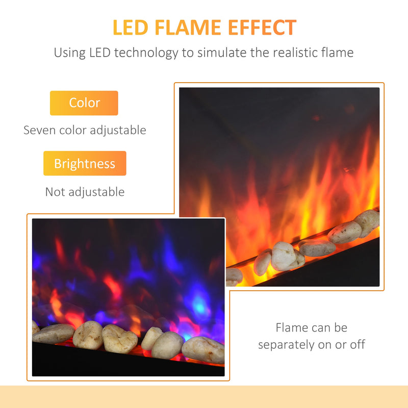 Marley 36" Thin Freestanding/Wall Mounted Electric Fireplace Heater with Eco Mode